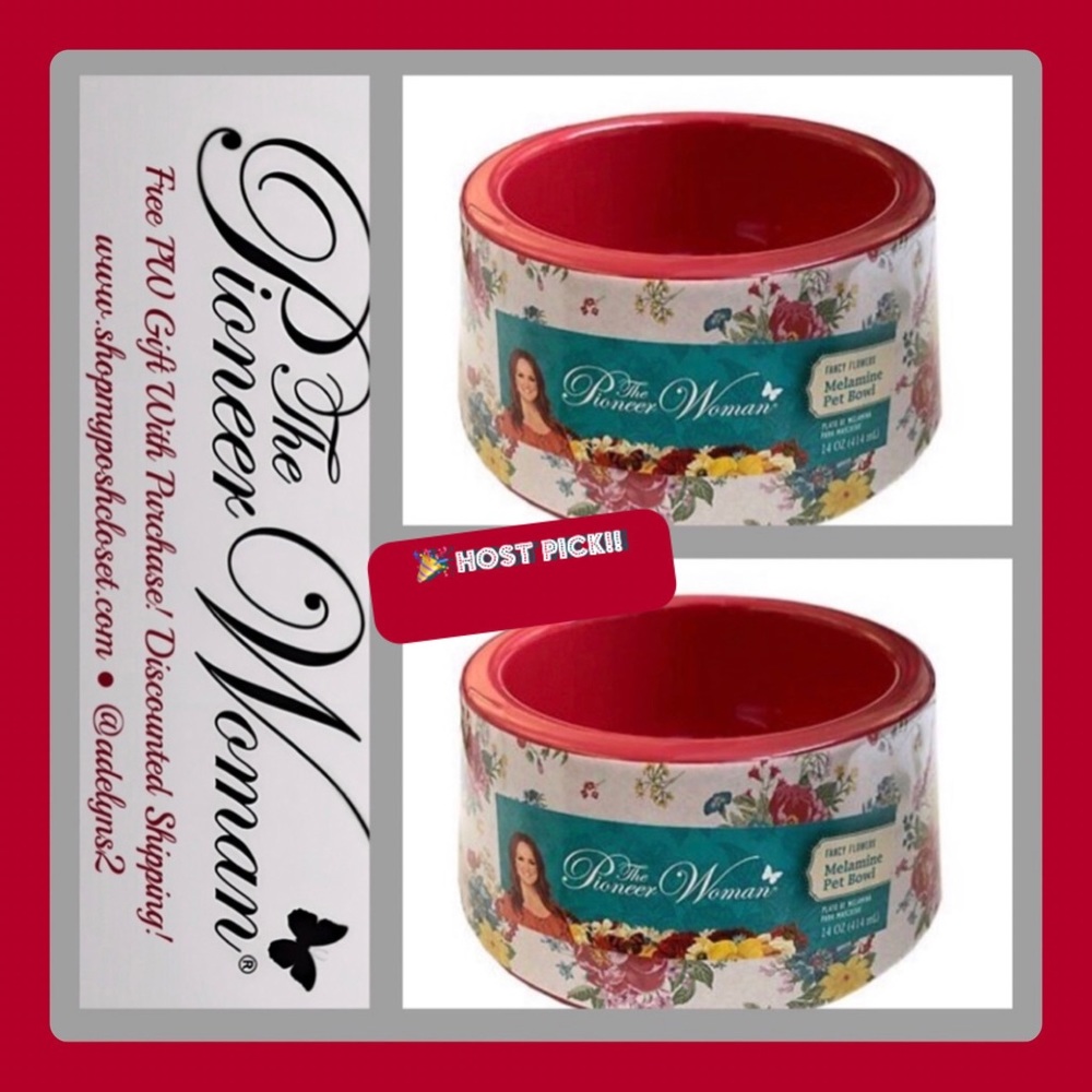 🌺❤️🐩 New Pioneer Woman 2022 Fancy Flower's Flourish Pet Feeder Bowls, Set of 2